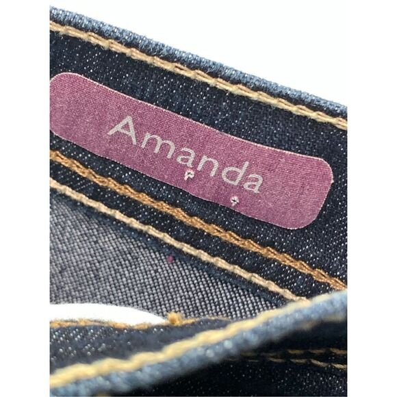 Gloria Vanderbilt Amanda Women's Straight Wide Leg Cotton Stretch Blue Size 16P - Picture 3 of 8